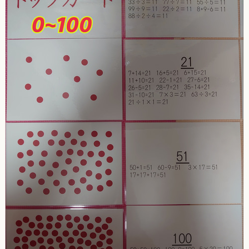 専用】ドッツカード【0〜100】＆数式カード＆数字カード＆算数