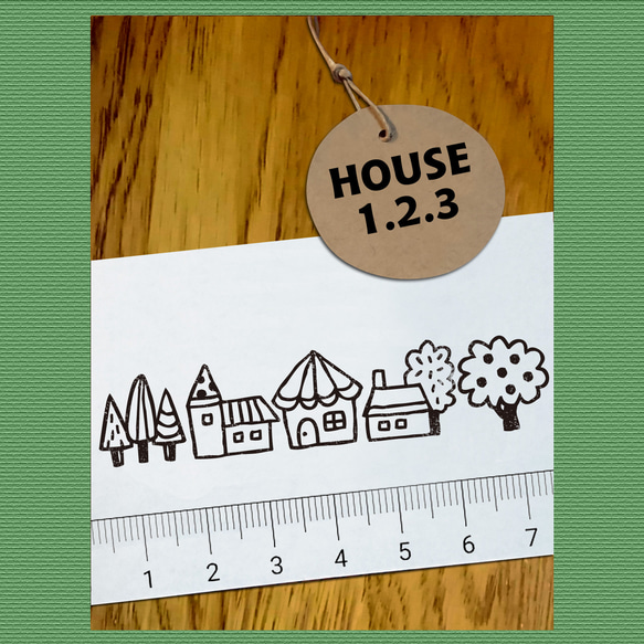 03【Stamp】HOUSE-1.2.3＊3個セット★★ゴム印・はんこ・スタンプ★★お家 2枚目の画像