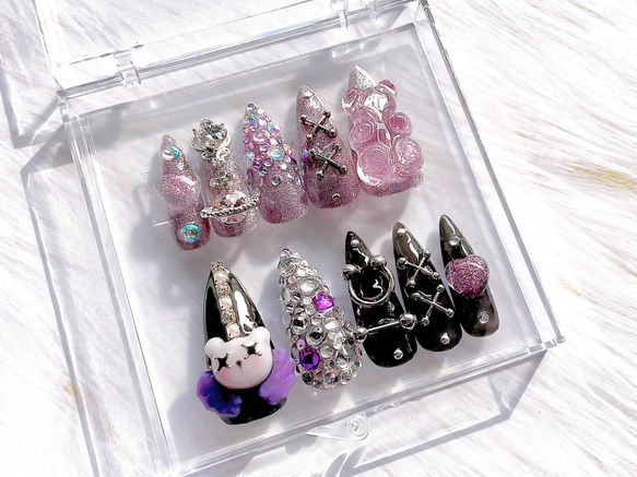 品番：G005】サブカル 地雷ゴシック ネイルチップ ネイルチップ（つけ