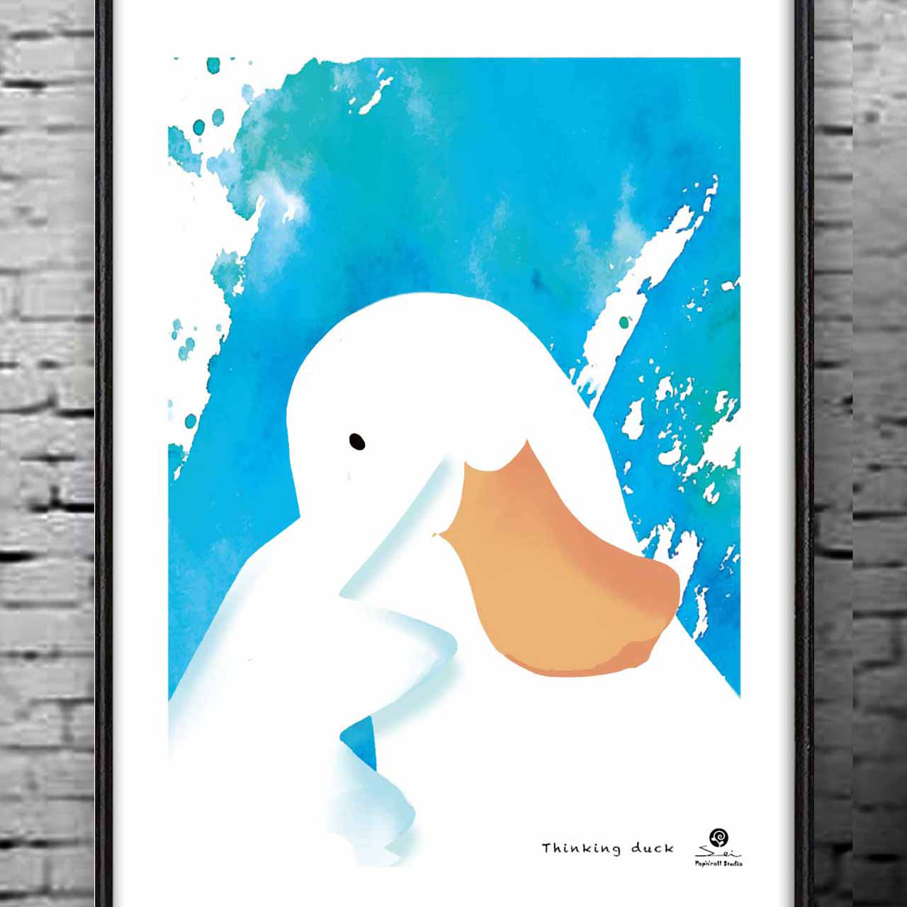 今考えてます　アヒル　イラスト　ポスター  A4　アートポスター　全作オリジナル　アートsei（新着順）で検索　1167