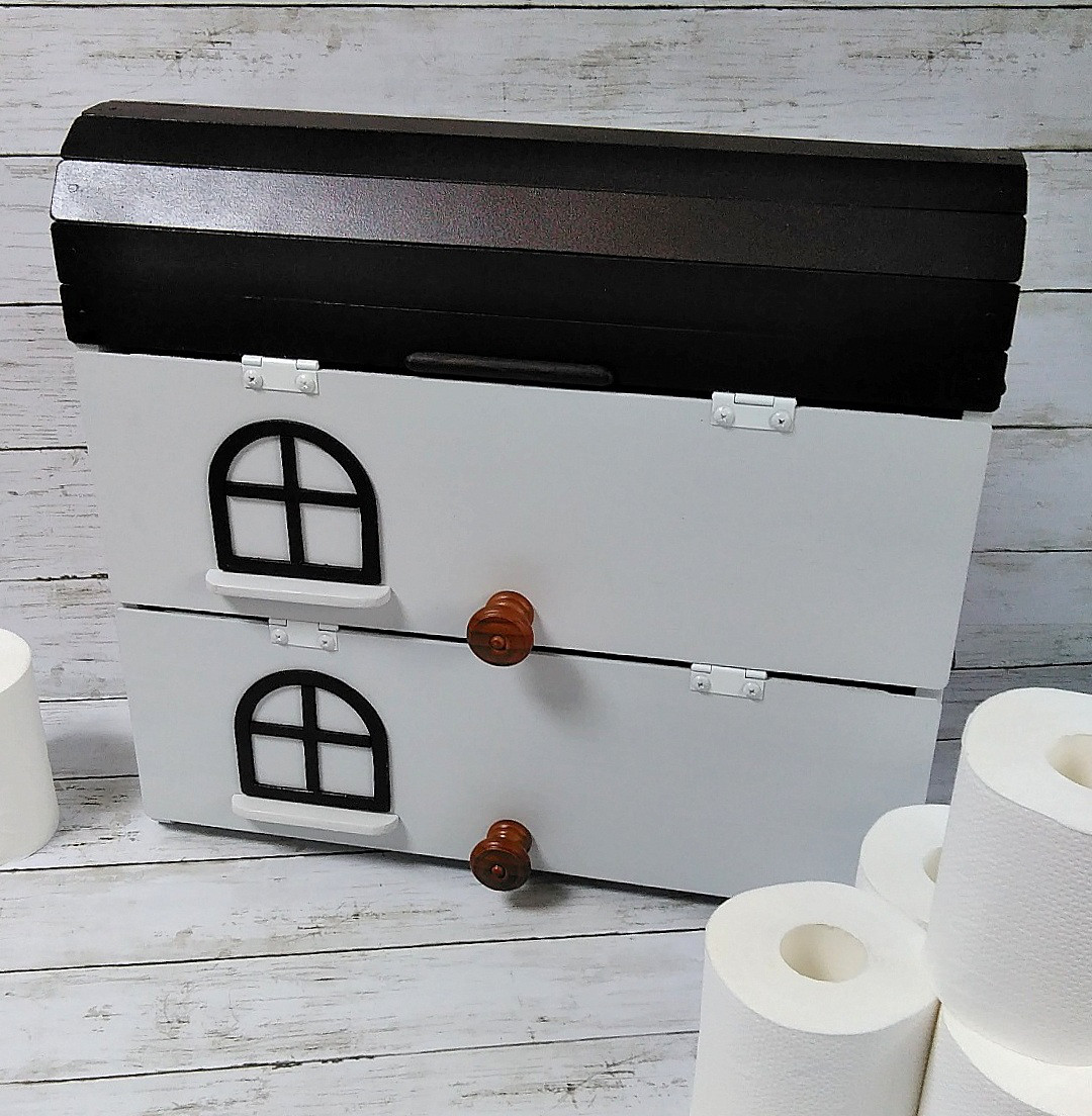 アートなPAPER BOX (ペーパー8ロール収納可能なウォールボックス)