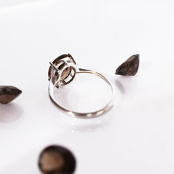スモーキークォーツ指輪、リング：煙水晶、茶色：大粒、大きい、天然石：11×9：シルバー：Creema限定【送料無料】 4枚目の画像