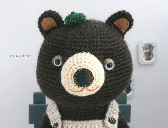 no.2298　Overalls Bear　(オーバーオールを着たくま) 2枚目の画像