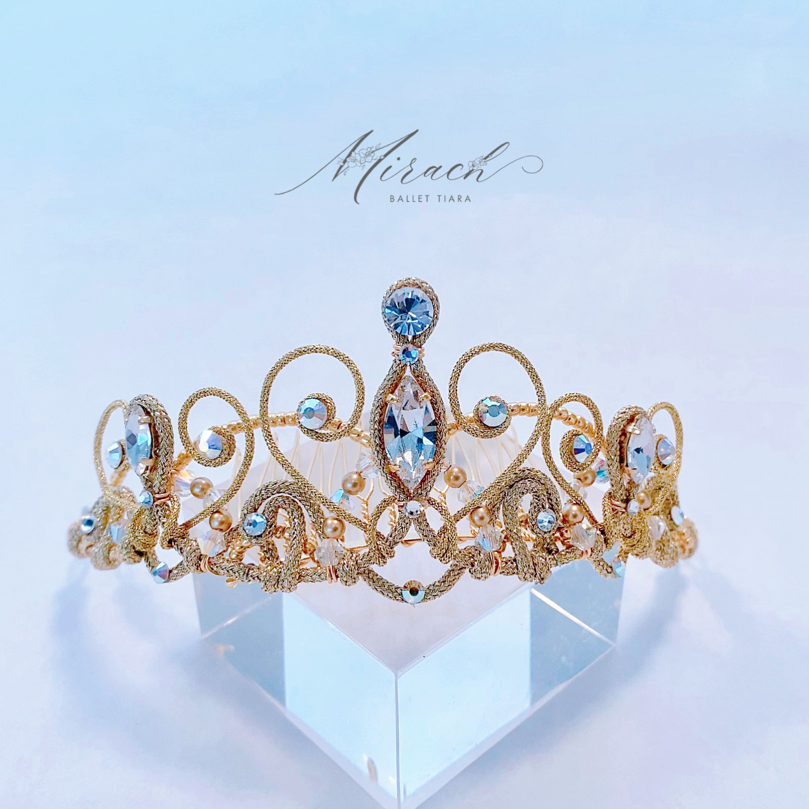 ハートモチーフのコード＆ビーズバレエティアラ　※受注作品