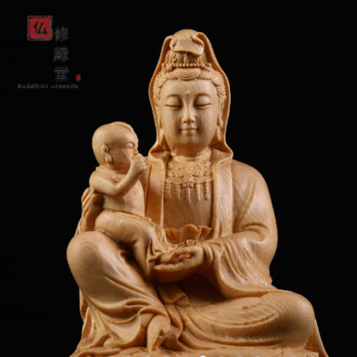 木彫り 仏像 送子観音菩薩立像 彫刻 一刀彫 天然木檜材 仏師で仕上げ 木彫り 仏像 送子観音菩薩立像 彫刻 一刀彫 天然木檜材 仏師で仕上げ