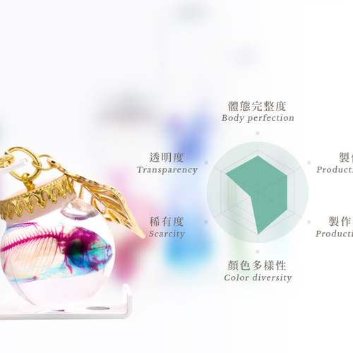 透明標本工房 フィッシュハート】透明標本ボールキーホルダー - フナ