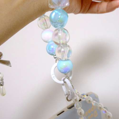 a082】❤︎新作❤︎ パール調×おしゃれな新橋色ビーズ【☆スマホ