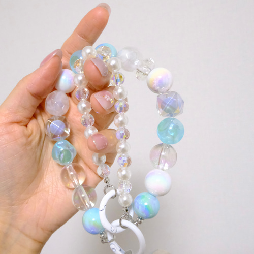 a082】❤︎新作❤︎ パール調×おしゃれな新橋色ビーズ【☆スマホ