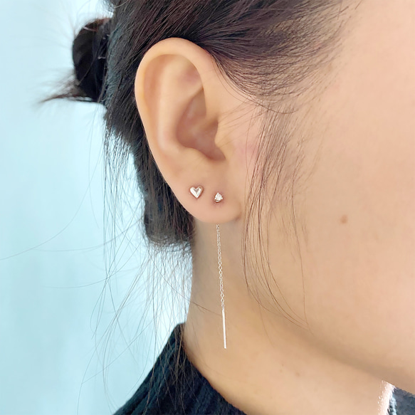 CZ Threader Chain Earring (1 PC), SV925 2枚目の画像