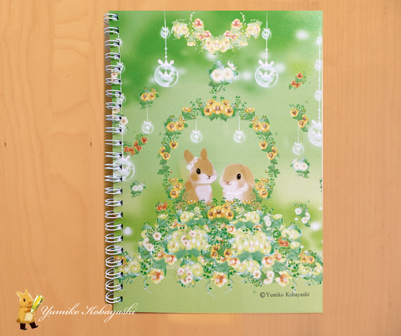うさぎのノート(緑の中の花輪） ノート Yumiko Kobayashi 通販