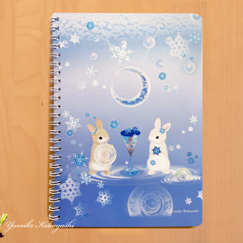 うさぎのノート(青い月とグラス） ノート Yumiko Kobayashi 通販