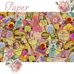 柄ペーパー アンティークラベル スクラップブック ラッピング