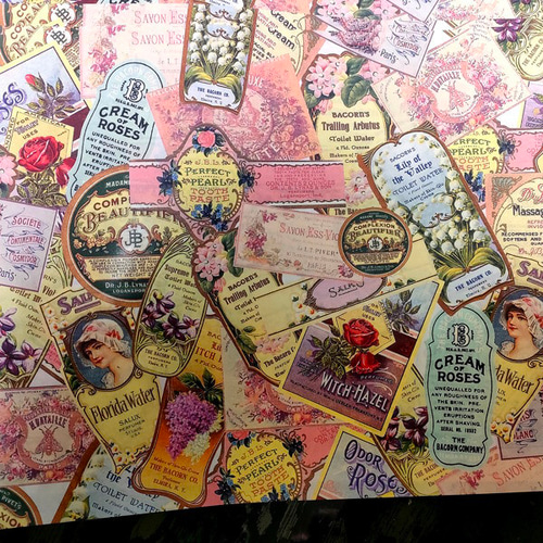 柄ペーパー アンティークラベル スクラップブック ラッピング 包装紙