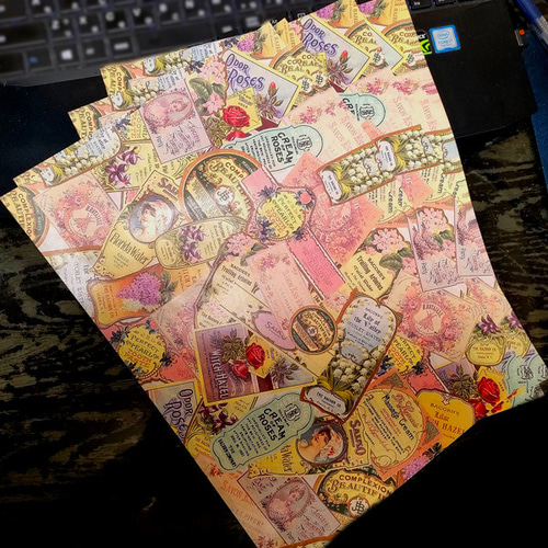 柄ペーパー アンティークラベル スクラップブック ラッピング