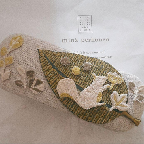 happa りすのもり 刺繍メガネケース ミナペルホネン 点と線模様製作所 