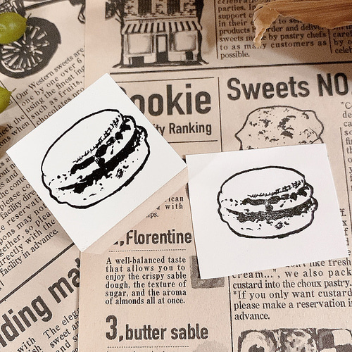 マカロン/スタンプ はんこ・スタンプ パティシエ ハリネズミ 通販 