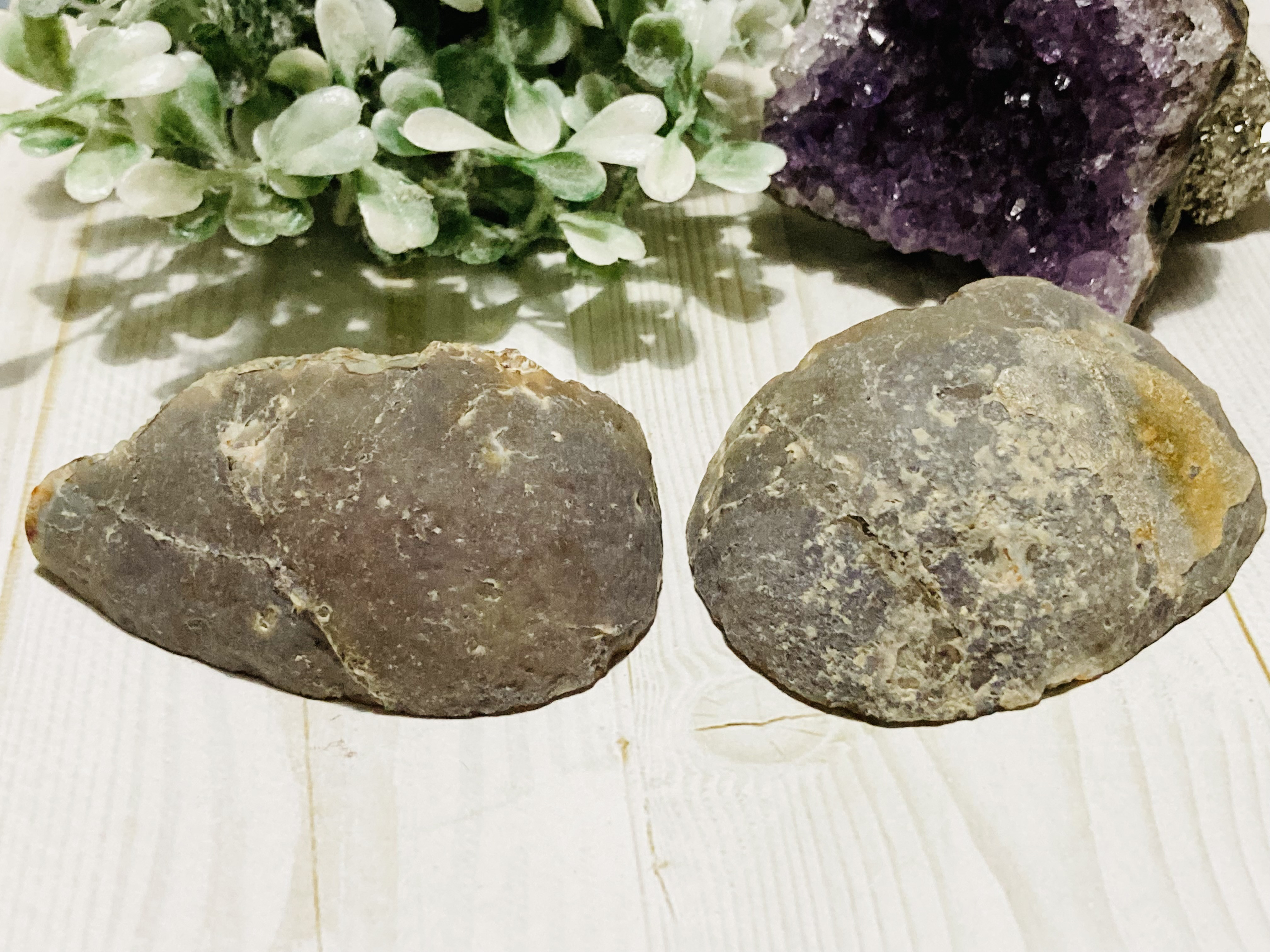 ピンク アメジスト　瑪瑙　アゲート 1玉セット ジオード　晶洞　原石