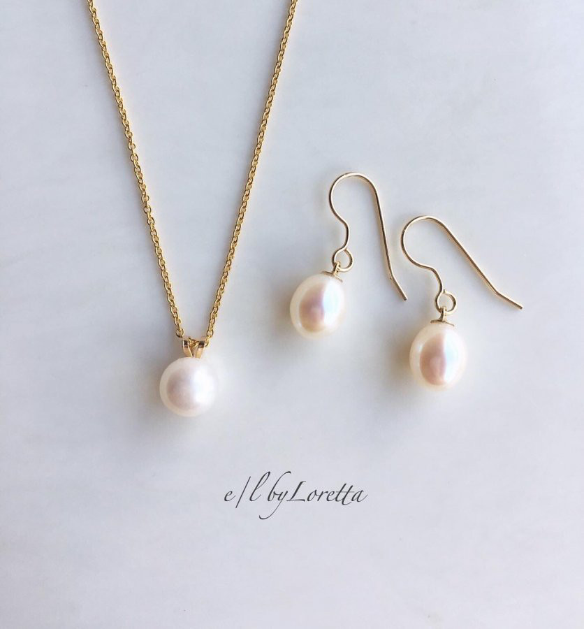 淡水パール Necklace & pierce/earring SET