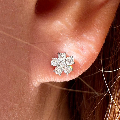 プラチナ900 フラワー ダイヤモンドピアス 0.36ct Pt900 花 プラチナ900 フラワー ダイヤモンドピアス 0.36ct Pt900 花