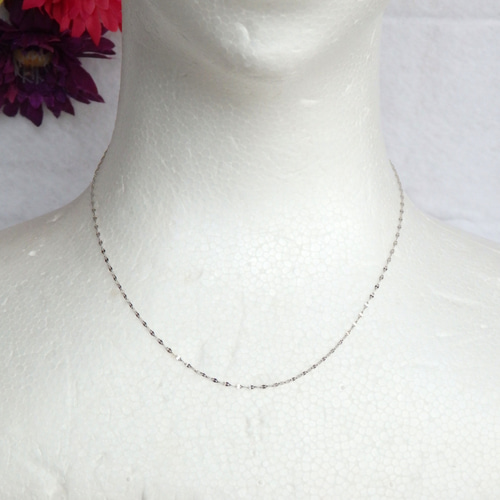 ゆゆ　プラチナネックレス　ペタルチェーン　エクレアチェーン　1.33㎜幅 ゆゆ プラチナネックレス ペタルチェーン エクレアチェーン 1.33㎜幅