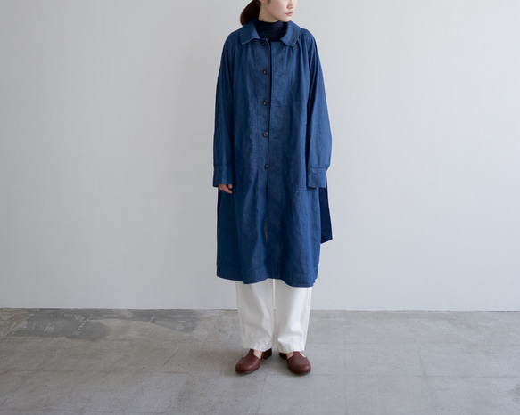 ライトオンスオーガニックデニムコート/light ounce organic denim coat 14枚目の画像