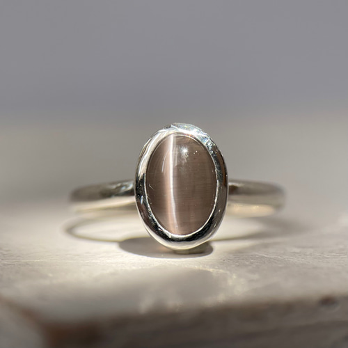 希少石！】シリマナイトキャッツアイリング サイズ11号 シルバー950