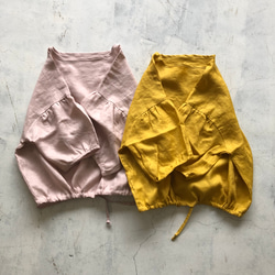 【２色春カラー】フレンチリネン　裾ギャザープルオーバー　 1枚目の画像