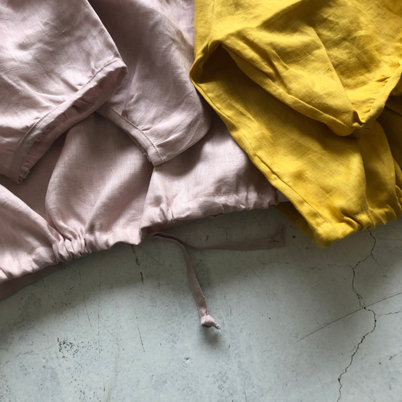 【２色春カラー】フレンチリネン　裾ギャザープルオーバー　 7枚目の画像