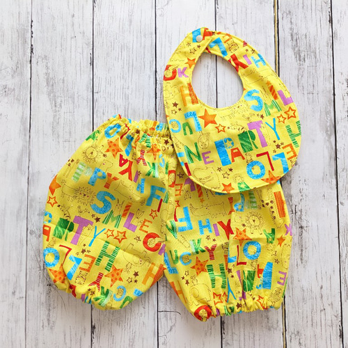 ☆sale☆リボン かぼちゃパンツ&スタイ＆お好みリボン ☆sale☆リボン かぼちゃパンツ&スタイ＆お好みリボン かぼちゃパンツ 70の