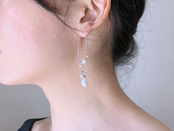 【SV925+K10ポスト】Birth: Pierced Earrings 2枚目の画像