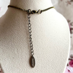 金古美チェーンチョーカー／白薔薇／クリスタル 3枚目の画像