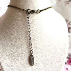 金古美チェーンチョーカーネックレス／黒薔薇／クリスタル 8枚目の画像