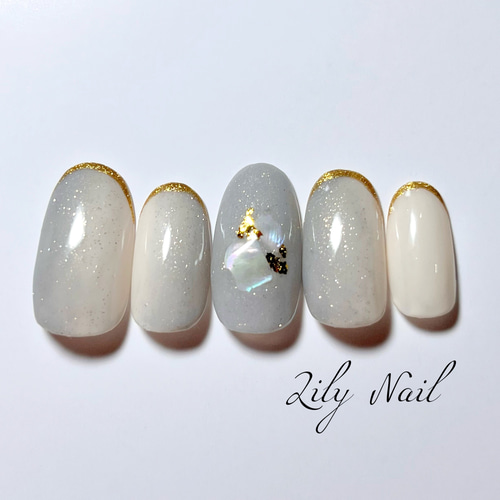 Ash color frenchネイルチップ Ash color frenchネイルチップ