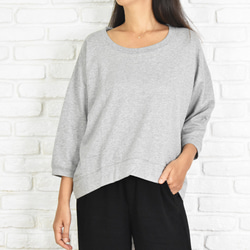 Loose Dolman Sweat Tops &lt;灰色&gt; 第4張的照片