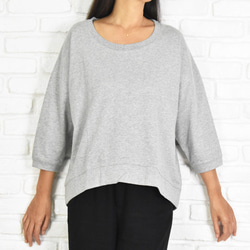 Loose Dolman Sweat Tops &lt;灰色&gt; 第3張的照片