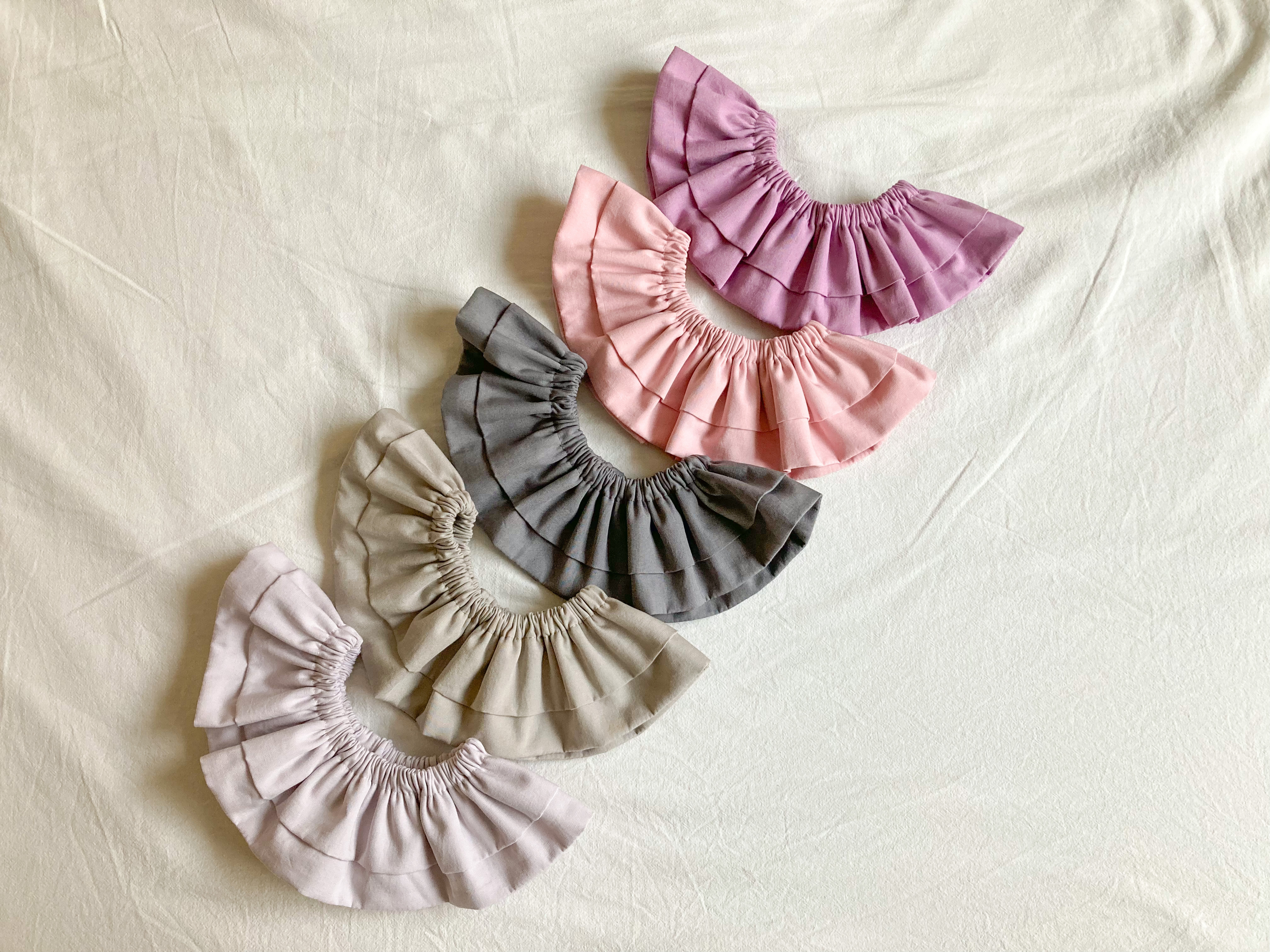ふゆ　フリルスタイ8枚 よだれ掛け　ハンドメイド With paper pattern) How to make a 360 ° round frilled bib