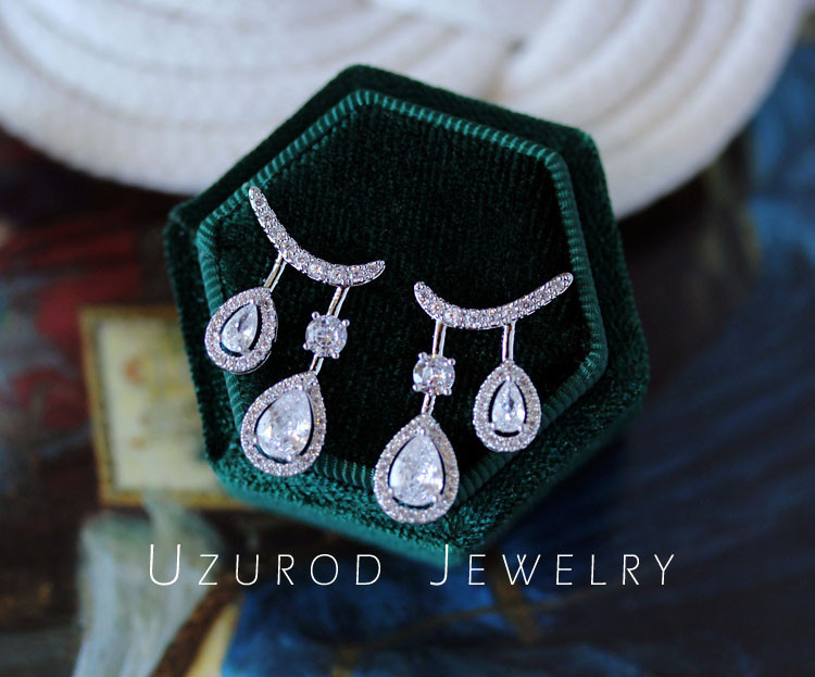 しずく 雫 ピアス 人工ダイヤモンド ジルコニア アレルギー対応 キラキラ ゴージャス エレガント