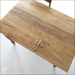 オールドチークダイニングテーブルLN 食卓テーブル 机 チーク材 古材家具 ナチュラル 銘木 総無垢 120×80cm 10枚目の画像