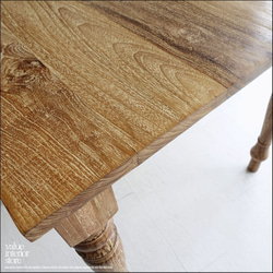 オールドチークダイニングテーブルLN 食卓テーブル 机 チーク材 古材家具 ナチュラル 銘木 総無垢 120×80cm 6枚目の画像