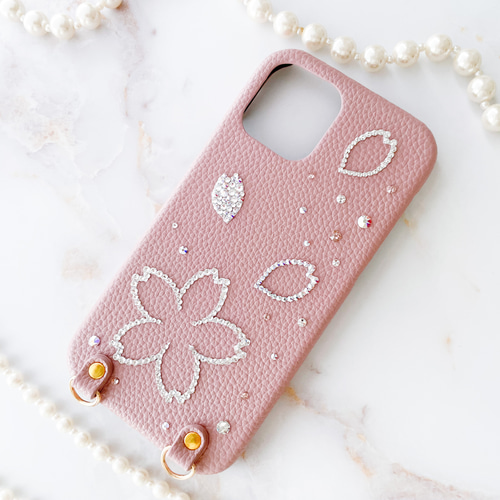 デコケース デコレーション スワロフスキー iPhone4デコ電ケース◇ドット＆イニシャルクラウン スワロフスキー