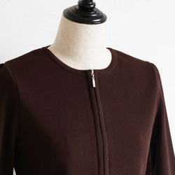 【現貨僅剩少量！ ] 米蘭羅紋拉鍊針織外套[深棕色] 第14張的照片
