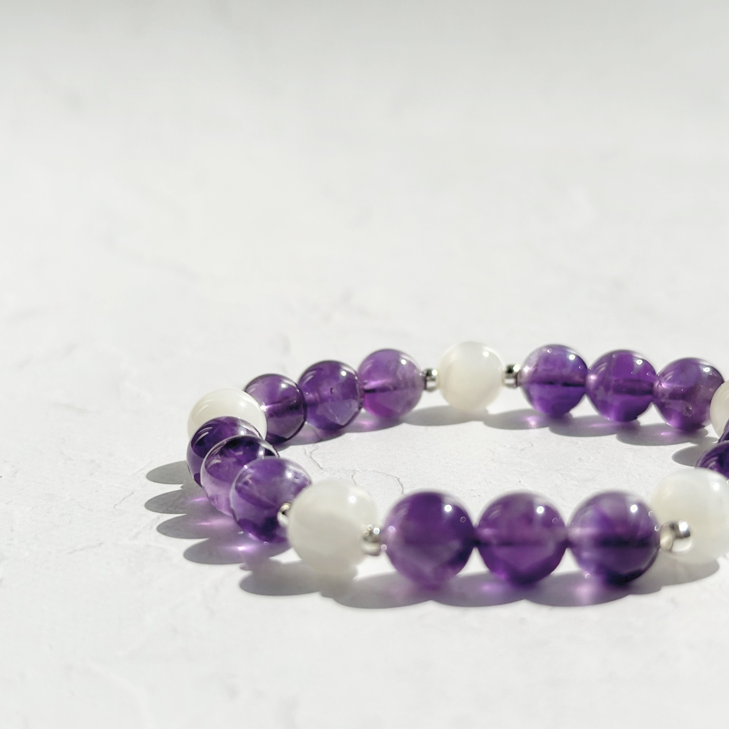アメジストとムーンストーンのブレスレット