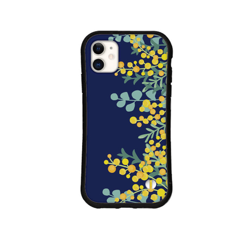 イニシャル 北欧 ミモザ スマホケース iPhone16 15 14 13 SE