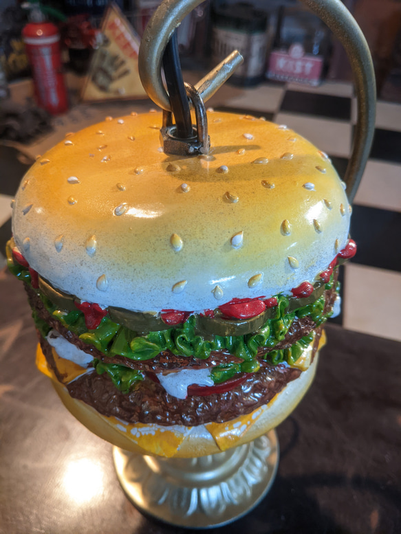 アメリカンダイナー  ハンバーガー 電飾看板  バーガーズ ランプ（ゴールド）  BURGERS スタンドランプ 9枚目の画像