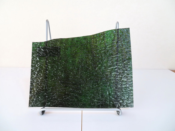 29 . ココモ・濃いグリーン×ブラウンのセット・ステンドグラス用ガラス（KG－122） 3枚目の画像