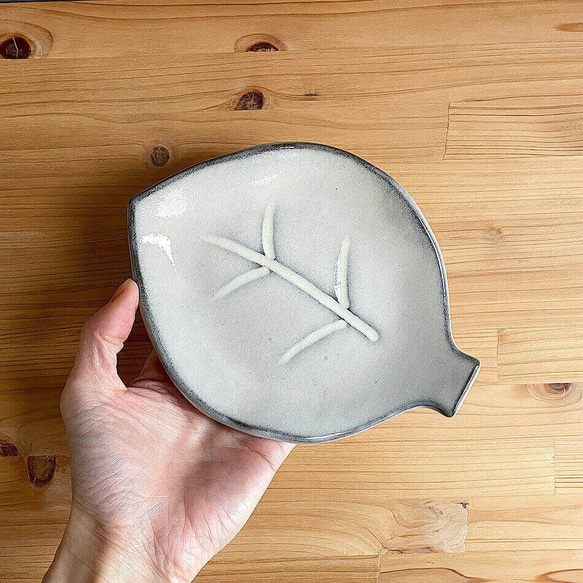 小石原焼 小石原焼き 木の葉皿 小皿 白 16.5cm マルダイ窯 陶器 皿 リーフ皿 marudai-010 17枚目の画像