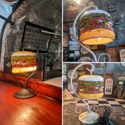 アメリカンダイナー  ハンバーガー 電飾看板  バーガーズ ランプ（ホワイト）  BURGERS スタンドランプ 4枚目の画像
