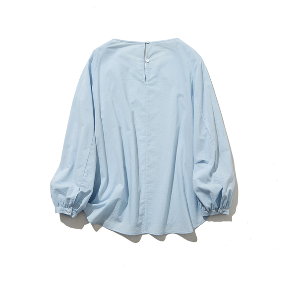 質地輕柔的長袖上衣 100%棉 淡藍色 230215-2 第7張的照片