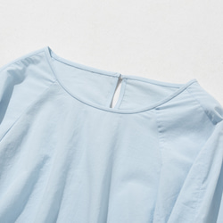 質地輕柔的長袖上衣 100%棉 淡藍色 230215-2 第2張的照片