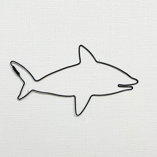 シンプルなサメ さめ 鮫 壁掛け 平面 ワイヤーアート ウォールデコ